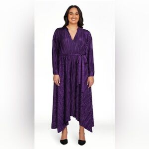 NWT Scoop Purple Handkerchief Hem Dress Size